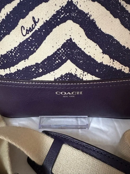 Coach Purple and Cream Zebra-Print Crossbody - Picture 4 of 12